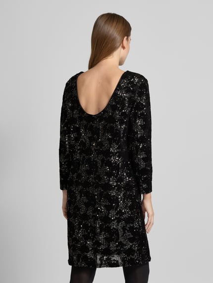 Kaffe Knielanges Kleid mit Paillettenbesatz Modell 'gritt' Black 5