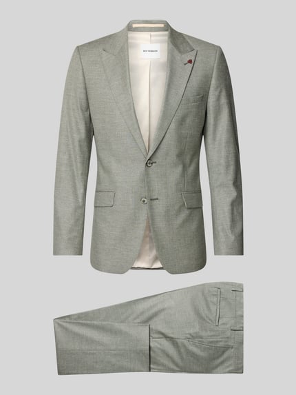 Slim Fit Anzug aus Schurwoll-Mix mit 2-Knopf-Sakko Shop The Look MANNEQUINE