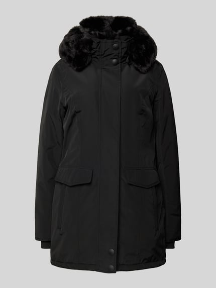 Wellensteyn Getailleerde parka met imitatiebont, model 'STAVANGER' Zwart - 2