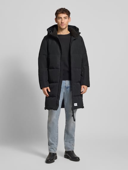 khujo Gewatteerde mantel met capuchon en tweewegritssluiting model 'LEAR' Zwart - 1
