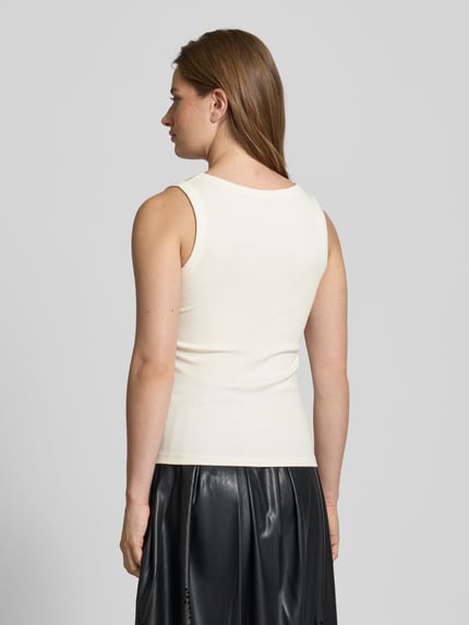 Oui Tanktop mit Ziersteinbesatz Weiss 5