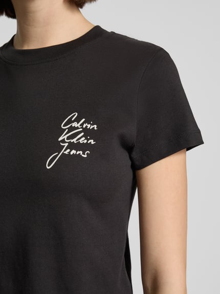 Calvin Klein Jeans T-shirt z nadrukiem z logo Czarny 3