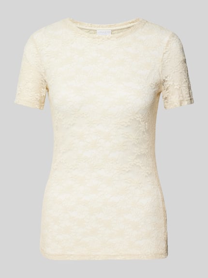 Jake*s Collection T-shirt met ronde hals Ecru - 2