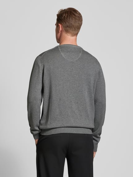 Fynch-Hatton Sweter z dekoltem w serek Srebrny melanż 5