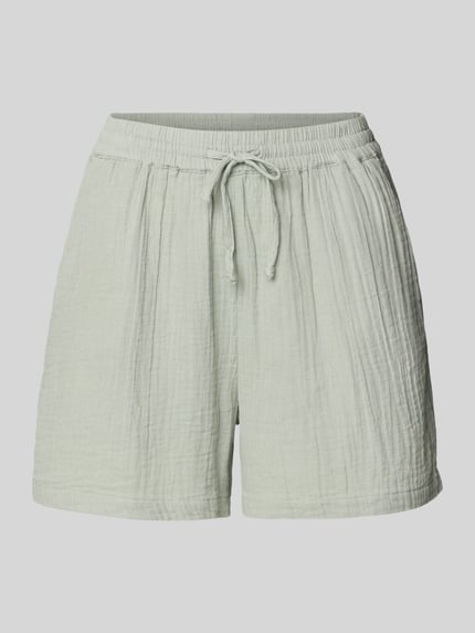 Produktfoto, Relaxed Fit Shorts aus reiner Baumwolle Modell 'THYRA' von Only, jasny zielony, gładki crêpe, elastyczny pas, kieszenie boczne