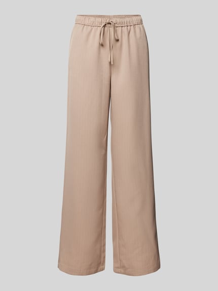 VILA Wide Leg Stoffhose mit Tunnelzug Modell 'WILMA' Beige 2