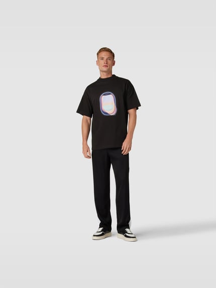 Blue Sky Inn t-shirt o kroju oversized ze stójką Czarny 1