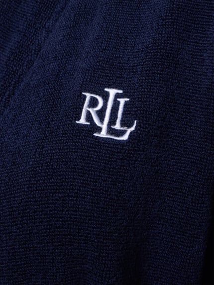 Lauren Ralph Lauren Comfort Fit Bademantel aus reiner Baumwolle Modell 'Core Greenwich' Dunkelblau 2