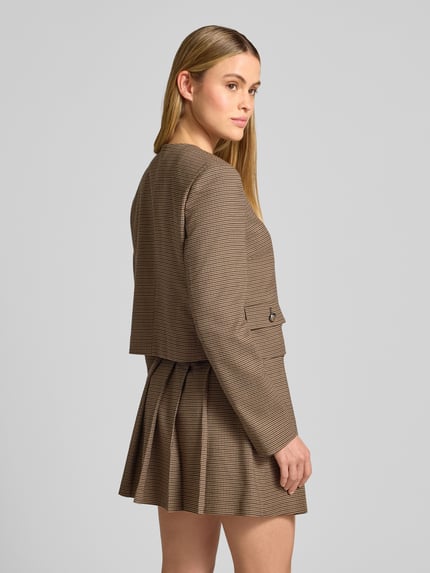 Jake*s Collection Regular fit blazer met viscose en paspelzakken Donkerbruin - 5