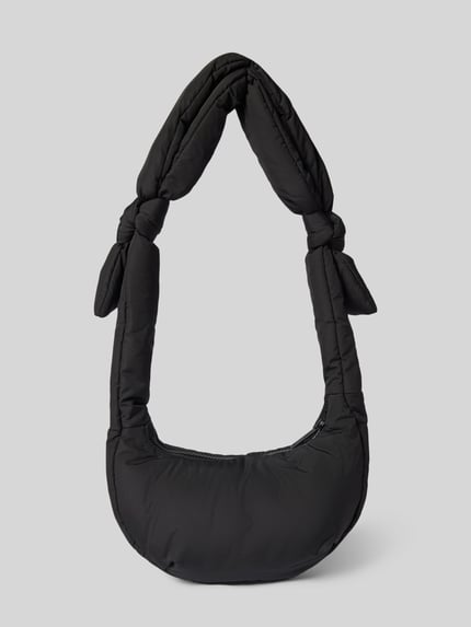 Lefrik Handtas met knoopdetails, model 'BIWA' Zwart - 4