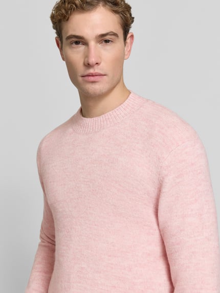 MCNEAL Regular fit gebreide pullover met ribboordjes Felroze gemêleerd - 3