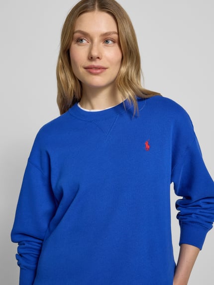 Polo Ralph Lauren Sweatshirt met ronde hals en labelstitching Koningsblauw - 3