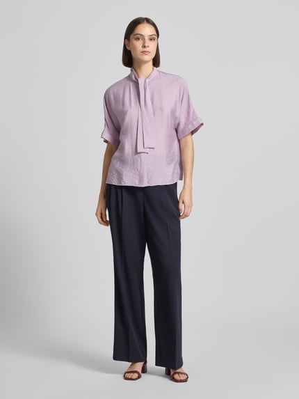 Marc O'Polo relaxed fit strikblouse van viscosemix Lila - 1