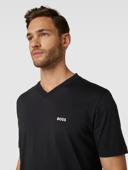 BOSS Green T-shirt met V-hals Zwart - 3
