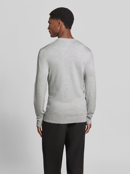 MCNEAL Strickpullover mit geripptem Rundhalsausschnitt Hellgrau Melange 5