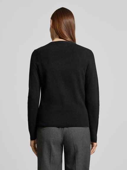 Christian Berg Woman Loose Fit Strickjacke mit V-Ausschnitt Black 5