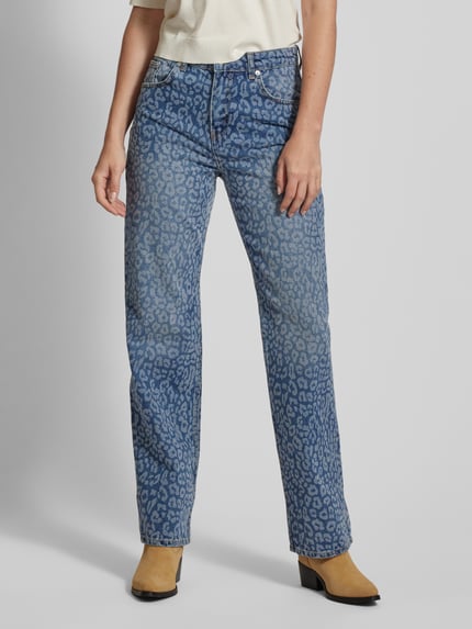 Neo Noir Straight Leg Jeans im 5-Pocket-Design Modell 'Simona' Jeansblau 4