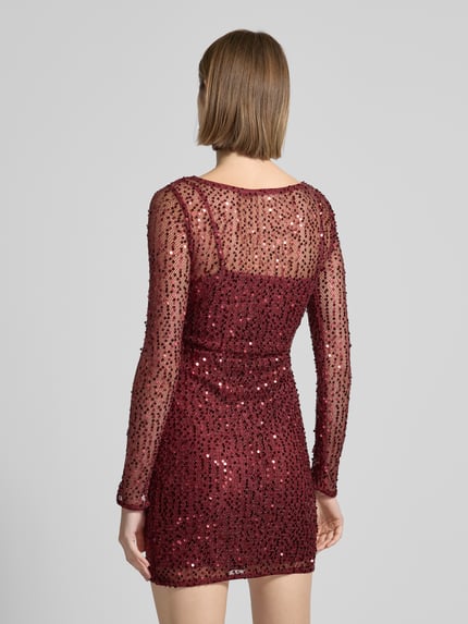 LeGer Minikleid mit Paillettenbesatz Modell 'Lino' Dunkelrot 5