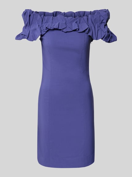 YAS Cocktailkleid mit Carmen-Ausschnitt Modell 'CARRIE' Bleu 2
