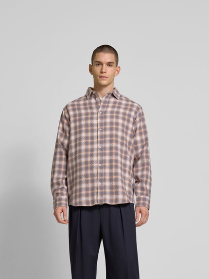 Wood Wood Relaxed fit vrijetijdsoverhemd met knoopsluiting Lichtgrijs - 4