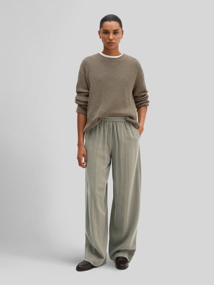 Marc O'Polo Loose Fit Pullover aus reiner Baumwolle Taupe 1