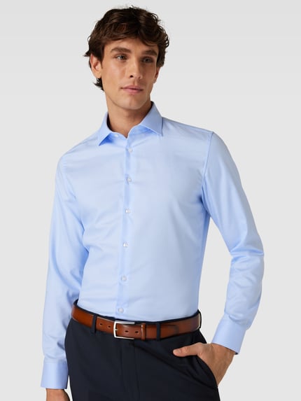 Seidensticker Slim Fit Businesshemd aus reiner Baumwolle Modell 'New Kent' Bleu 3