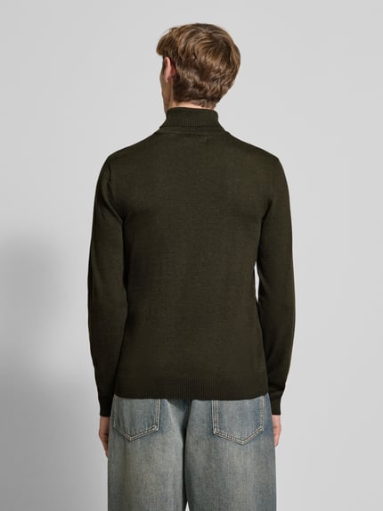 Blend Rollkragenpullover mit Label-Detail Oliv Melange 5