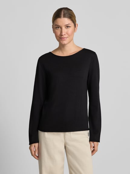 s.Oliver RED LABEL Sweter o kroju regular fit z mieszanki bawełny i wiskozy Czarny 4