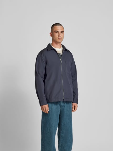 Closed Overhemdjack met platte kraag Marineblauw - 4