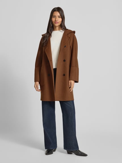 Marc O'Polo relaxed fit mantel van wolmix Camel - 1