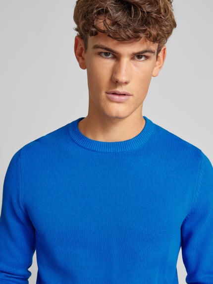 REVIEW Gebreide pullover met ronde hals Koningsblauw - 3