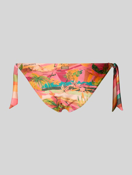 Produktfoto, Bikinihose im Allover-Look Modell 'KAMUNIBA DASIA' van Banana Moon, materiaalmix met stretch, nauwsluitend, zij-vetersluiting, kleurrijk met tropische motieven