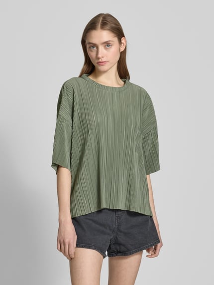 ONLY Boxy Fit T-Shirt mit Plissees Modell 'RAVENNA' Schilf 4