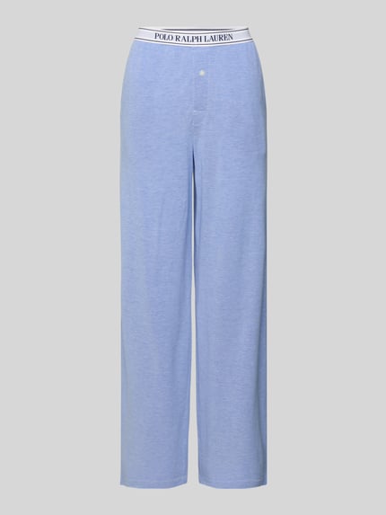 Polo Ralph Lauren Straight Leg Pyjama-Hose mit elastischem Label-Bund Blau 1