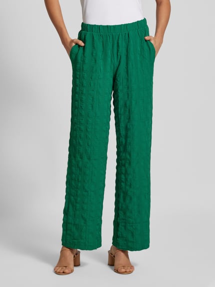VERO MODA Loose Fit Stoffhose mit Strukturmuster Modell 'NOELLA' Gruen 4