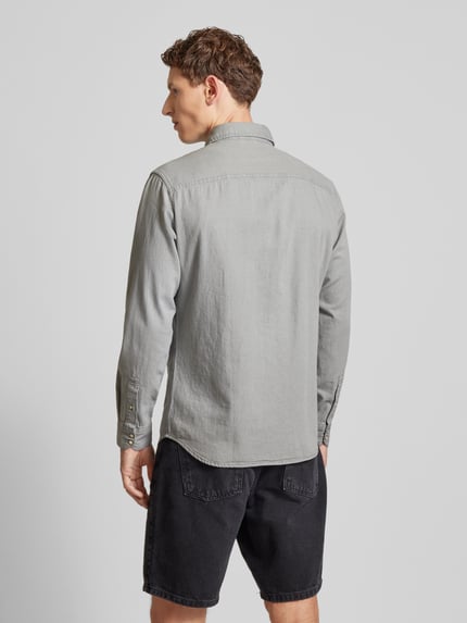 JACK & JONES Slim Fit Freizeithemd mit Kentkragen Modell 'ESHERIDAN' Hellgrau 5