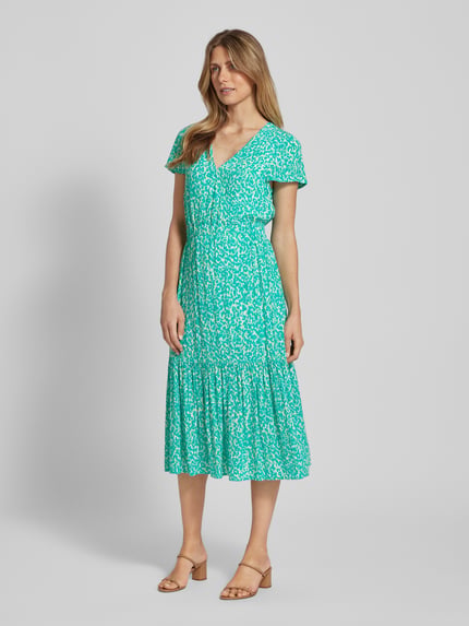 COMMA Midi-jurk in wikkellook Turquoise - 1