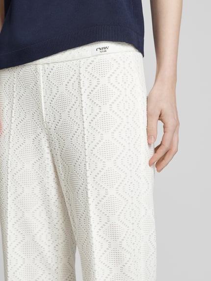 CAMBIO Straight leg broek met verkort model, model 'FAITH' Offwhite - 3