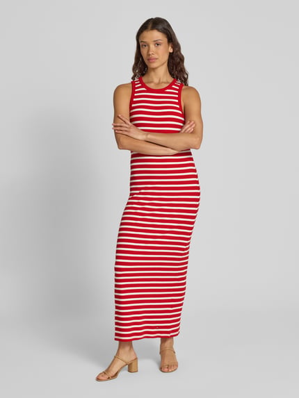 Tommy Hilfiger Maxikleid ohne Ärmel Rot 4