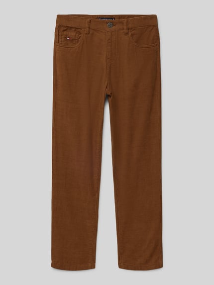 Tommy Hilfiger Teens Straight fit corduroy broek van puur katoen Cognac - 1