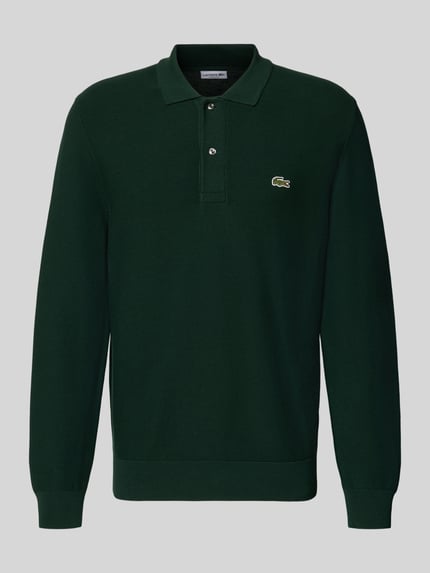 Produktfoto, ciemnozielona koszulka polo Regular Fit Poloshirt aus reiner Baumwolle von Lacoste, gładka faktura, produkt męski