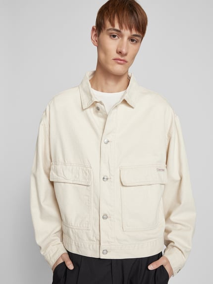 Calvin Klein Jeans Jeansjacke mit Pattentaschen Weiss 3