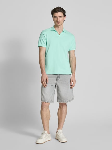 MC2 Saint Barth Regular Fit Poloshirt mit V-Ausschnitt Modell 'CHARLES' Mint 1