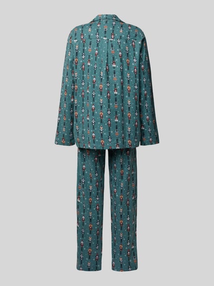 Jockey Pyjama mit Knopfleiste Lind 3