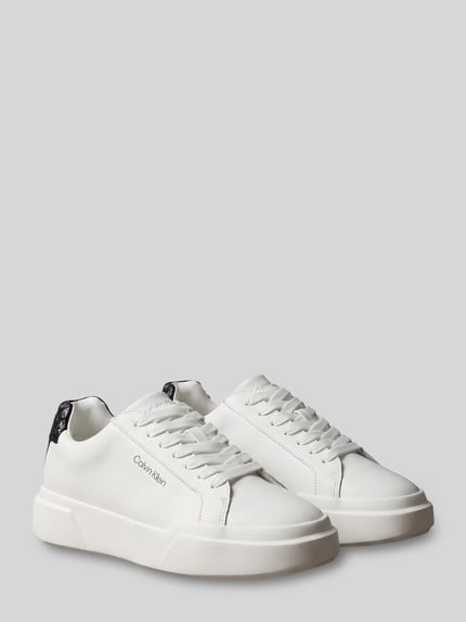 CK Calvin Klein Sneaker aus echtem Rindsleder Modell 'CHUNKY CUPS' Weiss 1