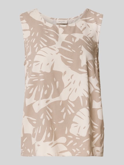 FREE/QUENT Loose Fit Blusentop aus Viskose-Leinen-Mix Modell 'LAVISCO' Taupe 2