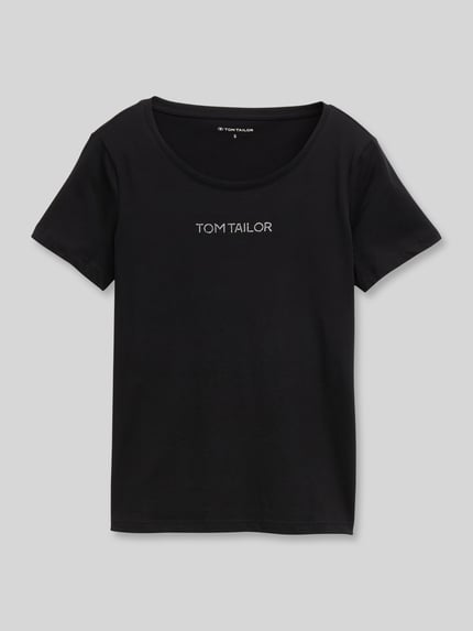 Tom Tailor Regular Fit T-Shirt mit Label-Schriftzug Black 2