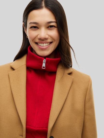 Tommy Hilfiger Mantel aus Wolle mit Gehschlitz Camel 3