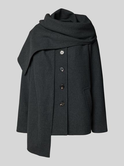 VERO MODA Regular Fit Kurzmantel mit Schalkragen Modell 'UNALAURA' Mittelgrau Melange 2