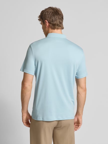 CK Calvin Klein Relaxed Fit Poloshirt mit Logo-Stitching Modell 'SUPIMA' Hellblau 5
